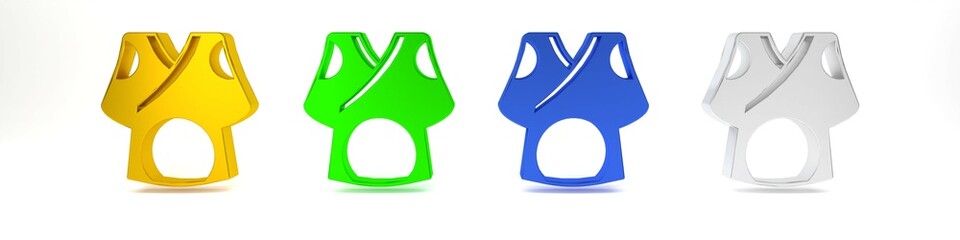 Colorful Kimono icon isolated on white background. Chinese, Japanese, Korean, Vietnamese wearing national costumes, kimono. Traditional Asian costumes. Minimalism concept. 3D render illustration