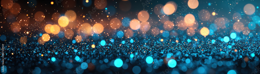 Wall mural a mesmerizing backdrop of shimmering bokeh lights in vibrant colors, perfect for adding a festive or