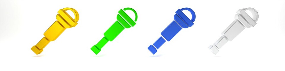 Colorful Spyglass telescope lens icon isolated on white background. Sailor spyglass. Minimalism concept. 3D render illustration