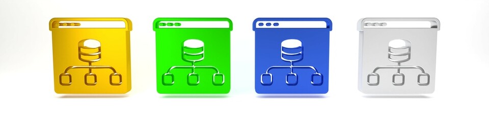 Colorful Server, Data, Web Hosting icon isolated on white background. Minimalism concept. 3D render illustration