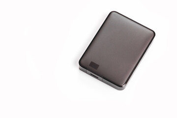 External hard drive on white background.