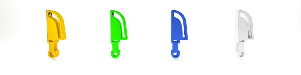 Colorful Knife icon isolated on white background. Cutlery symbol. Minimalism concept. 3D render illustration