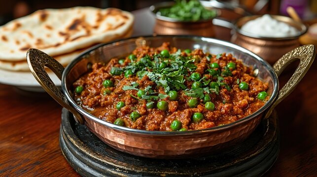 Keema matar indian food
