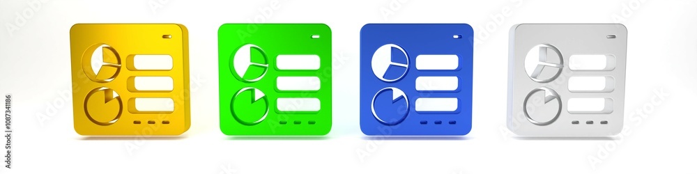 Fototapete Colorful Computer api interface icon isolated on white background. Application programming interface API technology. Software integration. Minimalism concept. 3D render illustration