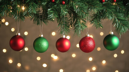 A beautifully decorated Christmas tree with gold, silver and red ornaments and soft, warm glowing lights.