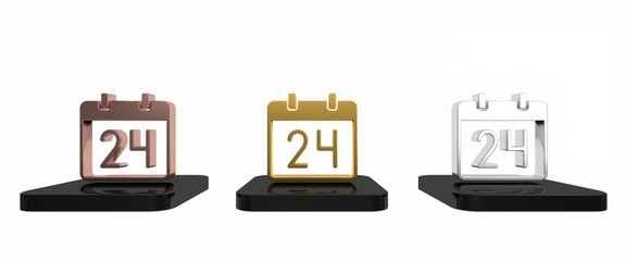 Colorful Calendar icon isolated on white background. Event reminder symbol. Minimalism concept. 3D render illustration