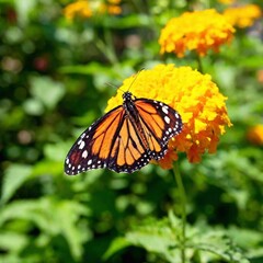 Naklejka premium butterfly in garden, flora and fauna