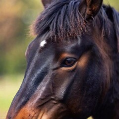 portrait of a horse in the field