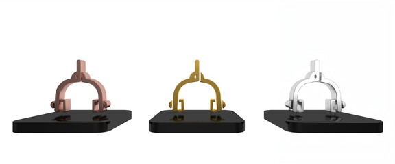 Colorful Bicycle brake calipers dual pivot icon isolated on white background. Bicycle brake wire. Minimalism concept. 3D render illustration