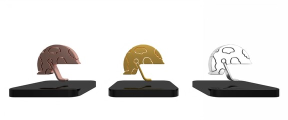 Colorful Military helmet icon isolated on white background. Army hat symbol of defense and protect. Protective hat. Minimalism concept. 3D render illustration