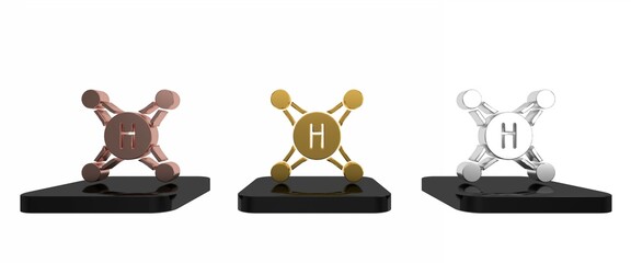 Colorful Water tap icon isolated on white background. Minimalism concept. 3D render illustration