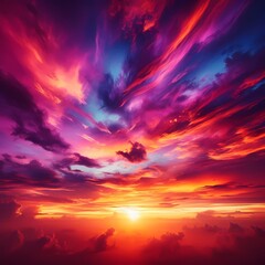 Naklejka premium sunset over the sea