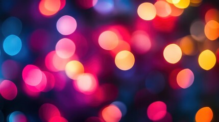 Fototapeta premium A vibrant, blurred background of colorful lights creating a festive atmosphere.