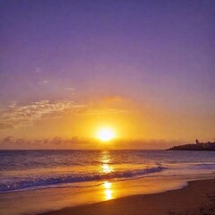 Fototapeta premium beautiful sunset over the sea