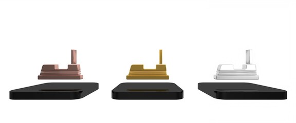 Colorful Bumper car icon isolated on white background. Amusement park. Childrens entertainment playground, recreation park. Minimalism concept. 3D render illustration