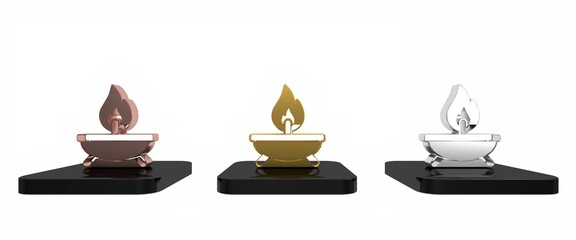Colorful Aroma candle icon isolated on white background. Minimalism concept. 3D render illustration