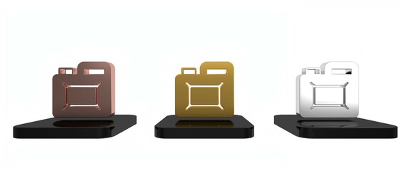 Colorful Canister for motor machine oil icon isolated on white background. Oil gallon. Oil change service and repair. Engine oil sign. Minimalism concept. 3D render illustration