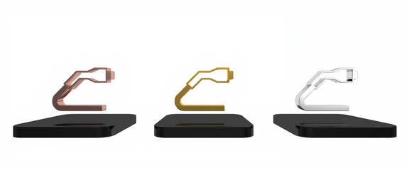 Colorful Electrical cable plug charging icon isolated on white background. Renewable eco technologies. Minimalism concept. 3D render illustration