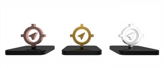 Colorful Compass icon isolated on white background. Windrose navigation symbol. Wind rose sign. Minimalism concept. 3D render illustration