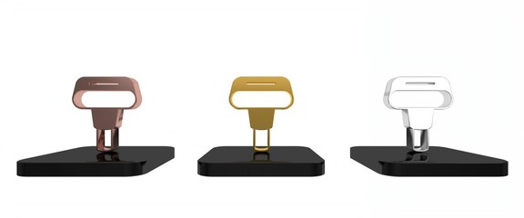 Colorful Portable home and travel garment steamer for clothes icon isolated on white background. Minimalism concept. 3D render illustration