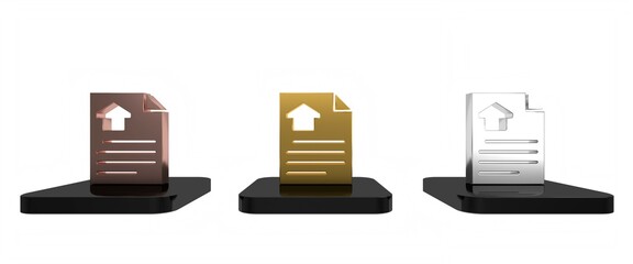 Colorful House contract icon isolated on white background. Contract creation service, document formation, application form composition. Minimalism concept. 3D render illustration