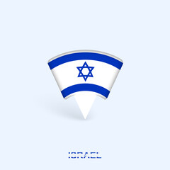 Israel Flag Map Pointer Design with Shadow.