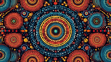 Fototapeta premium Abstract Circular Pattern with Vibrant Colors