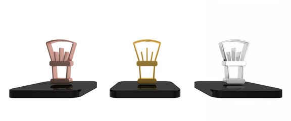 Colorful Shaving brush icon isolated on white background. Barbershop symbol. Minimalism concept. 3D render illustration