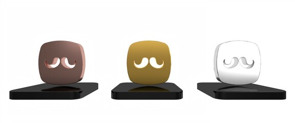 Colorful Barbershop icon isolated on white background. Hairdresser logo or signboard. Minimalism concept. 3D render illustration