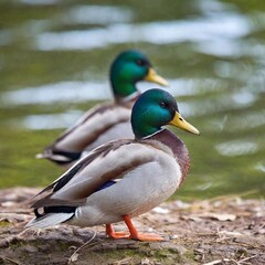 Obraz premium mallard duck in the pond
