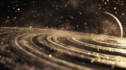 Obraz premium 3D illustration of Saturn's planetary ring system, cosmic solar system concept.