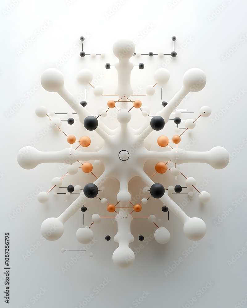 Poster mesmerizing molecular architecture intricate atomic bonds and symmetrical patterns in a scientific a