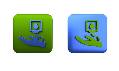 Colorful Blood donation icon isolated on white background. Square button. 3D render illustration