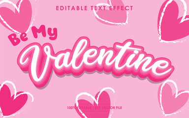 Editable Be My Valentine Text Effect with a Valentine's themed background