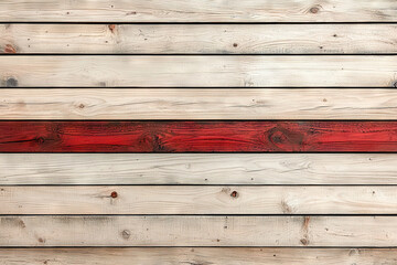 Obraz premium Wood plank texture background with striking red accent. This showcases rustic design, perfect for various creative projects