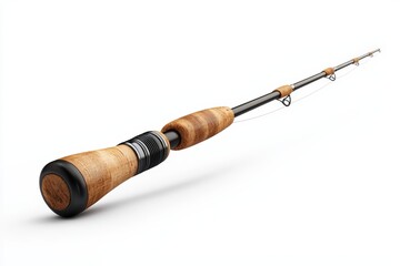 A high-quality fishing rod with a wooden handle designed for optimal grip and performance during angling activities.