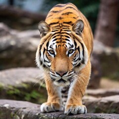 Naklejka premium tiger on the nature