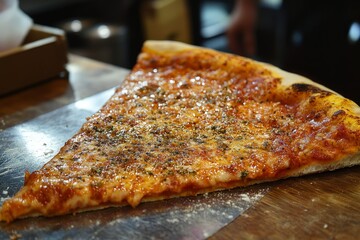 Delicious Pizza on Table Close Up for Food Menu Photography