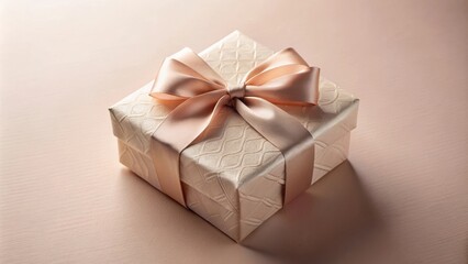 A Delicate Gift Box Adorned with a Satin Bow, a Symbol of Thoughtfulness and Celebration