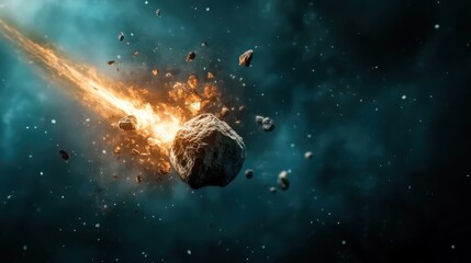 A vibrant meteor shower lighting up the night sky, each meteor trailing brilliant light, capturing the awe and magic of cosmic wonders and infinite possibilities.