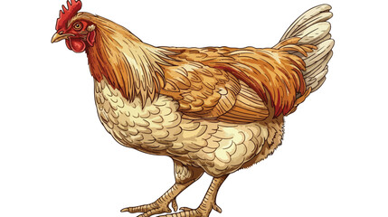 Hand-drawn Chicken Domestic Bird Vector Illustration