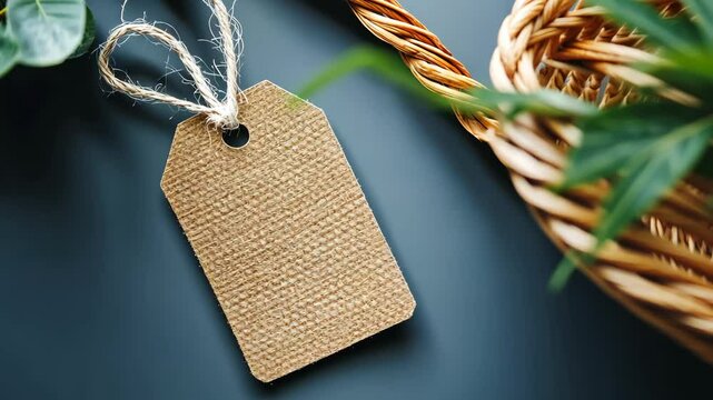 Branding Flatlay Label Tag Mockup 4K Video