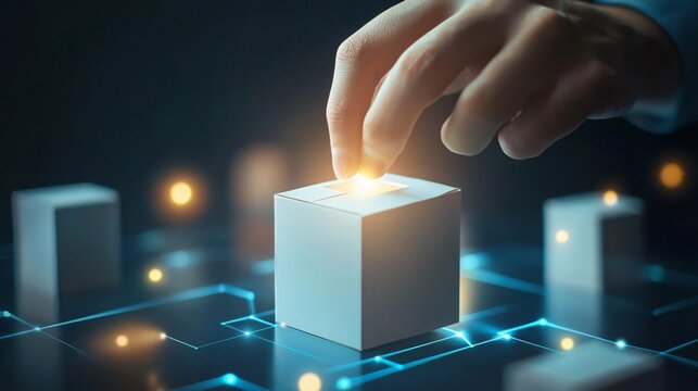 Interactive technology event engaging decision-making process digital environment futuristic viewpoint innovation concept