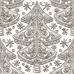 Seamless pattern with Christmas trees.