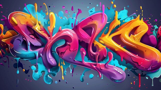 Fototapeta Abstract Colorful Graffiti Art Splash Background
