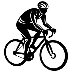 Cyclist Vector Silhouette Design.