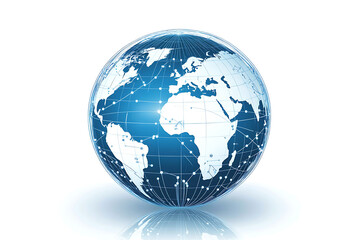 Abstract global network illustration  vector world globe with connected lines representing internet connectivity