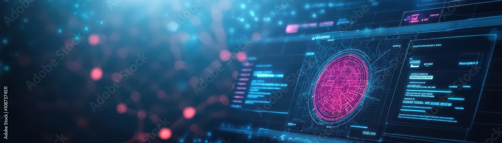 Poster Risk management dashboard with realtime data front view representing security and compliance cybernetic tone Splitcomplementary color scheme