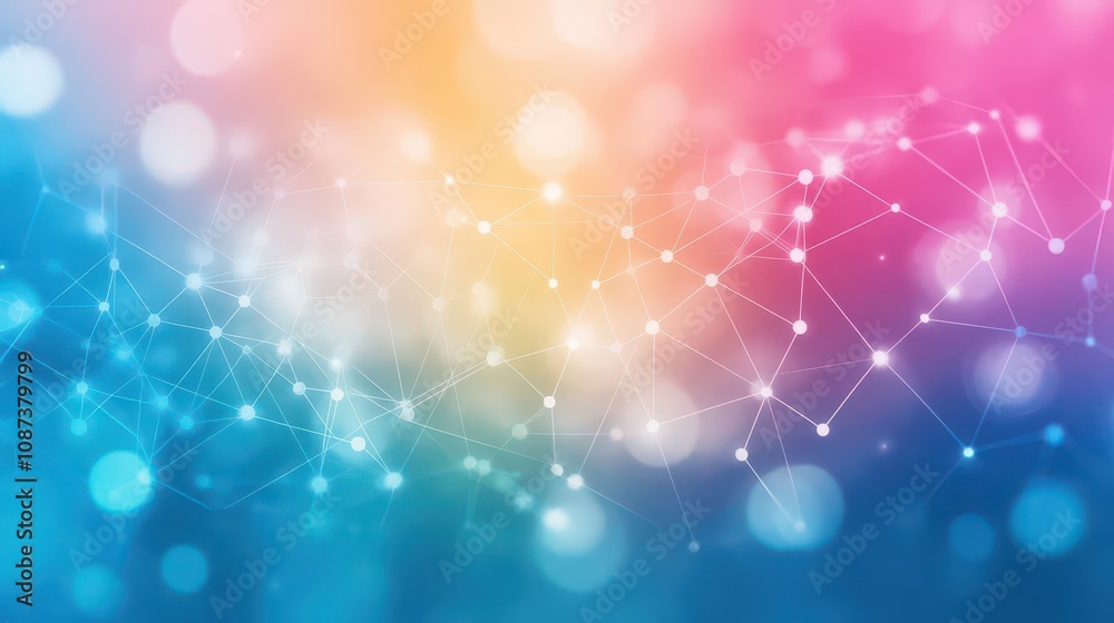 Aufkleber circuit network in soothing watercolor gradients, a digital pattern meets nature s color palette in 