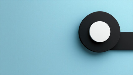 Simple on/off switch graphic with modern design on blue background